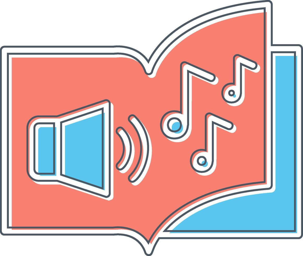 icono de vector de libro de audio