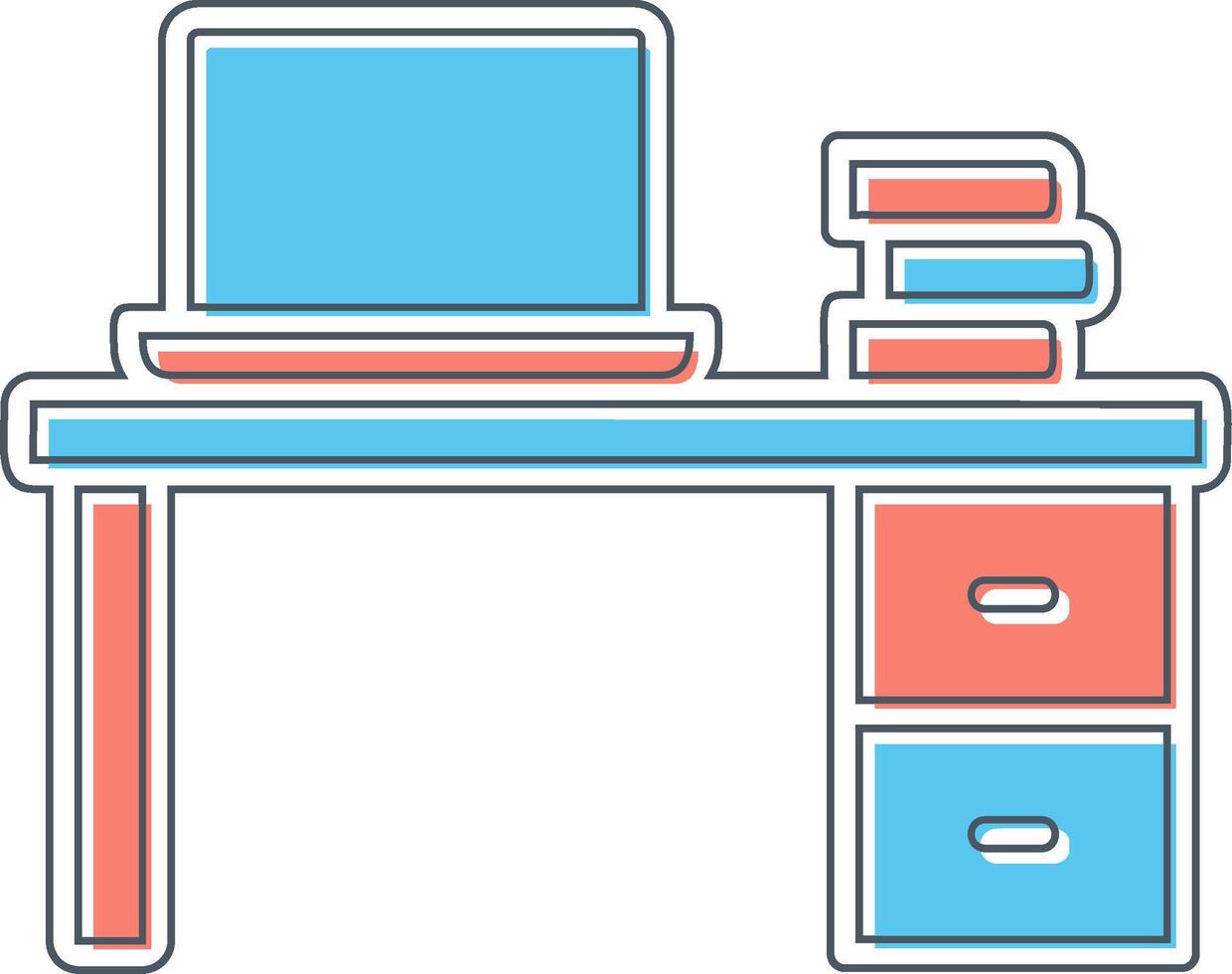 Office Desk Vector Icon