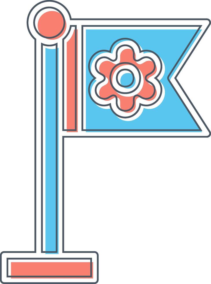 Sakura Flag Vector Icon