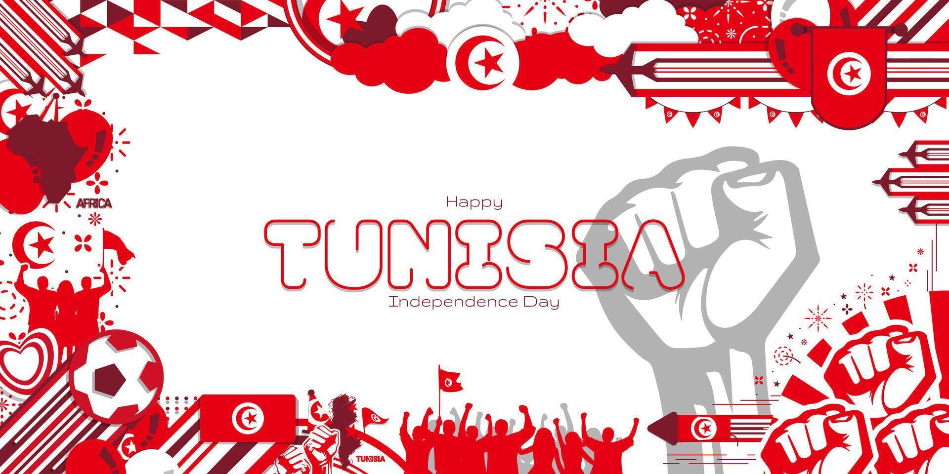 Happy Independence Day of Tunisia, illustration background design vector