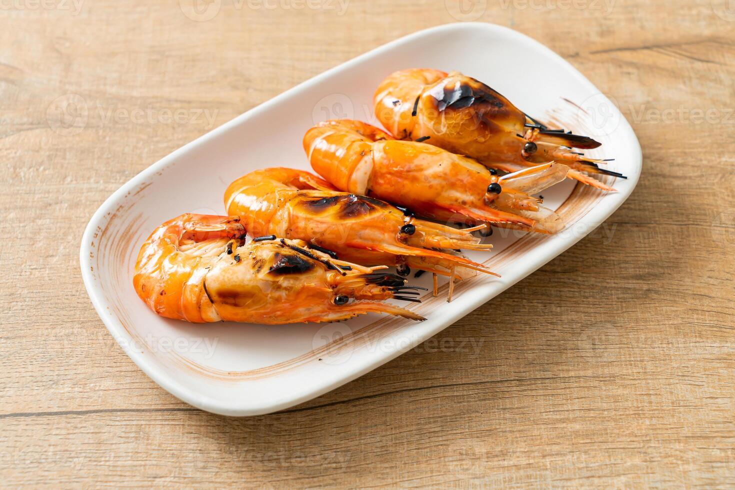 grilled river prawns or shrimps photo