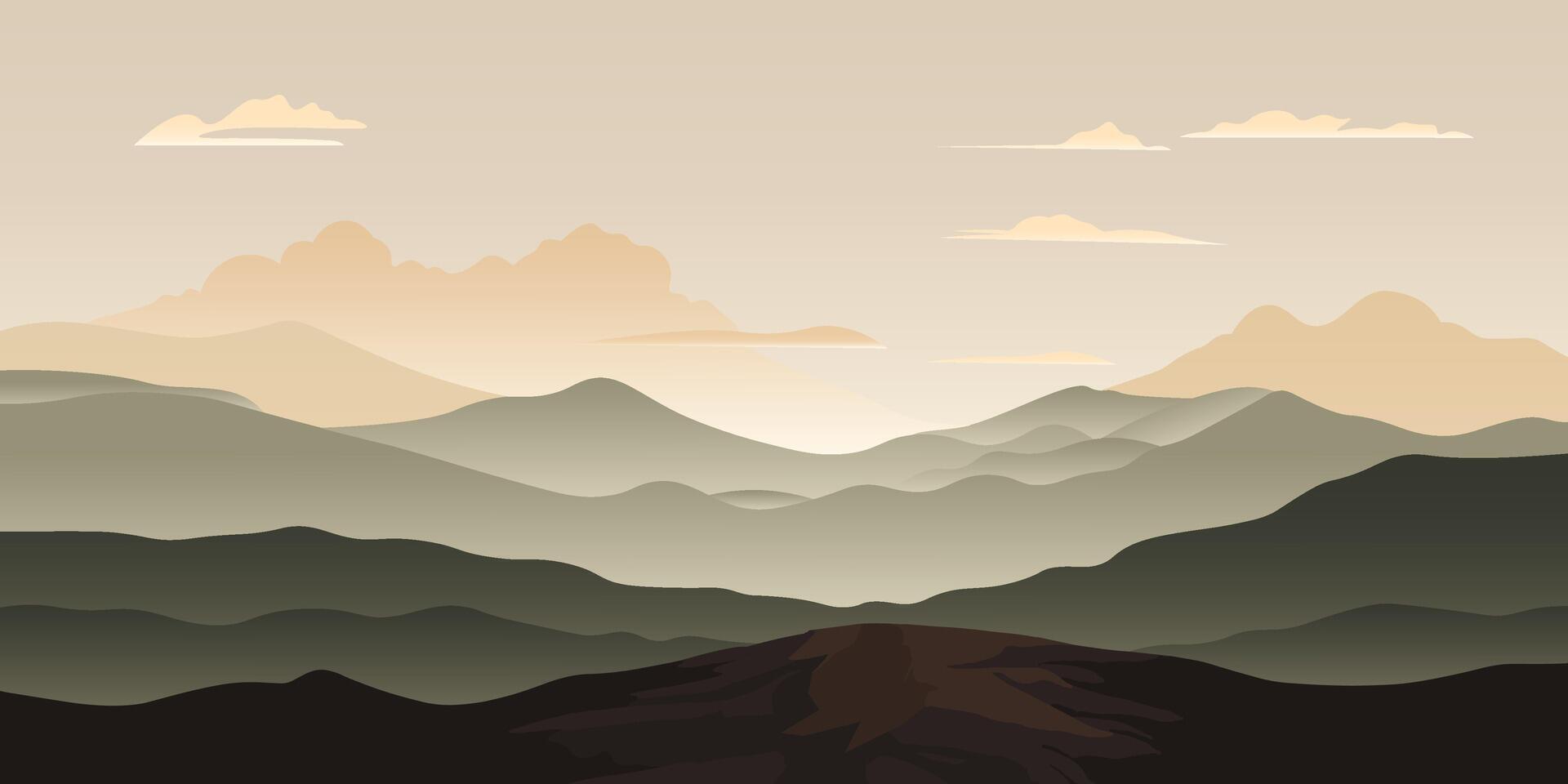 mountain landscape nature background brown color vector
