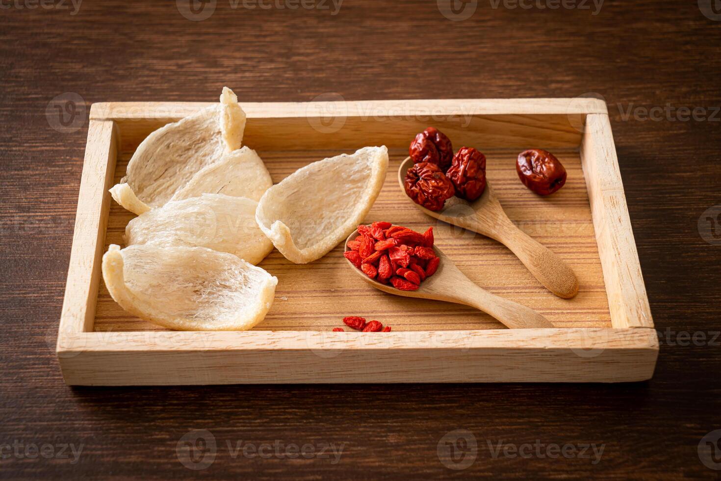 Fresh edible bird's nest or Swallow nest raw material cuisine expensive food for healthy photo