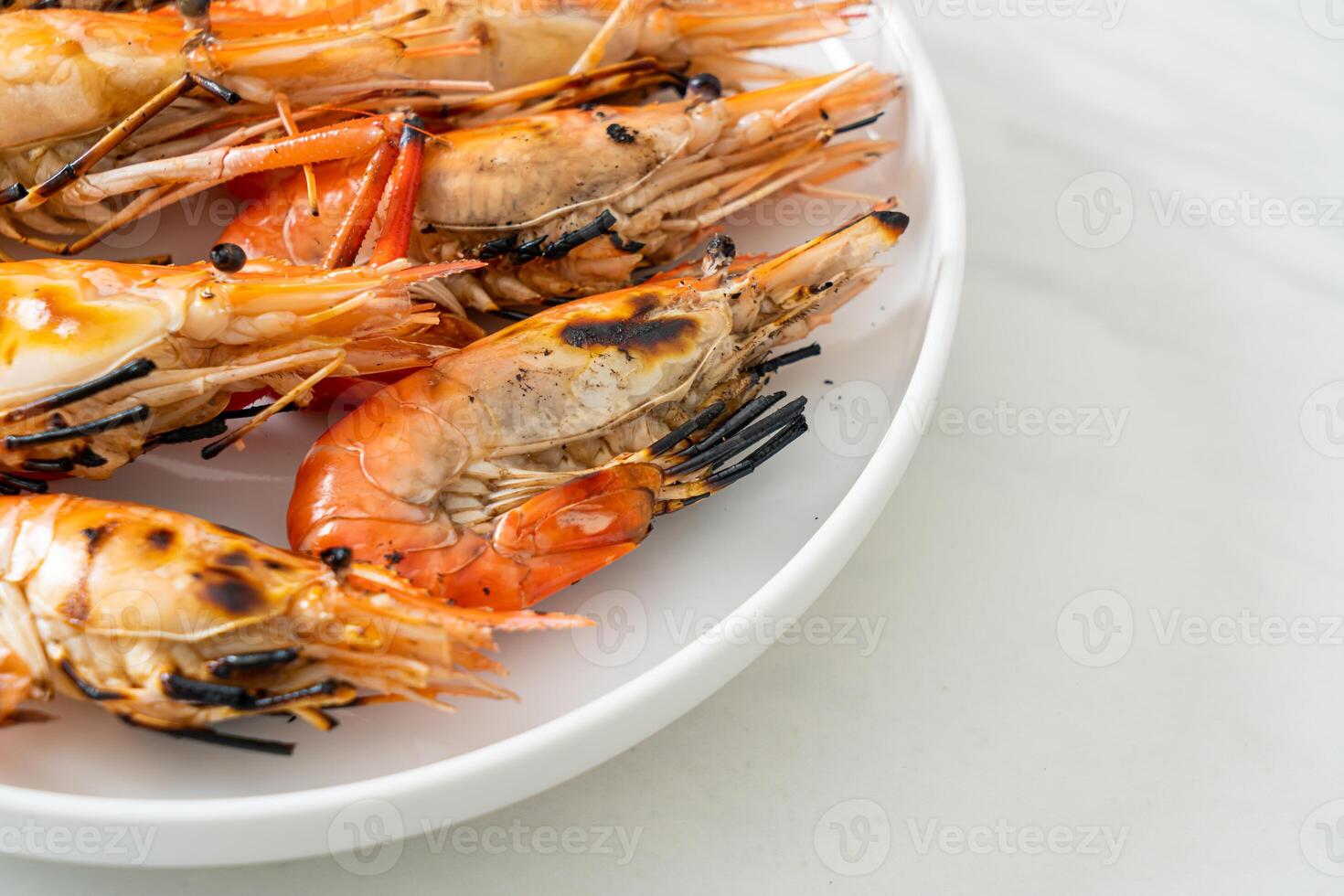 grilled river prawns or shrimps photo