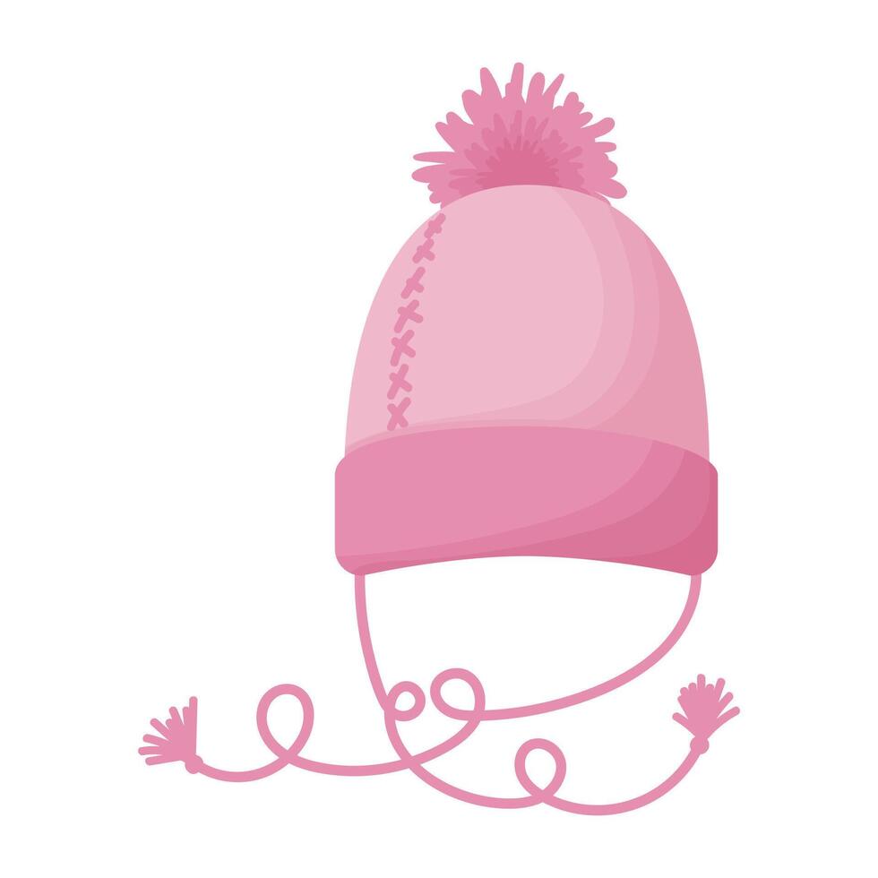 Winter children knitted hat vector