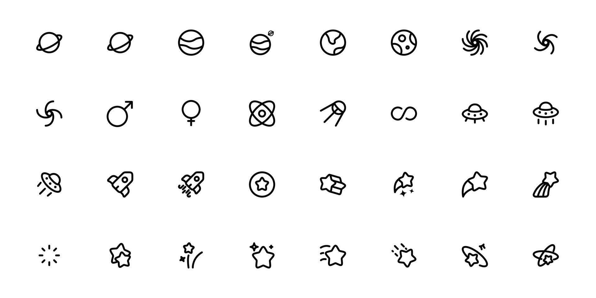 Astronomy icon set icon vector illustration in outline style