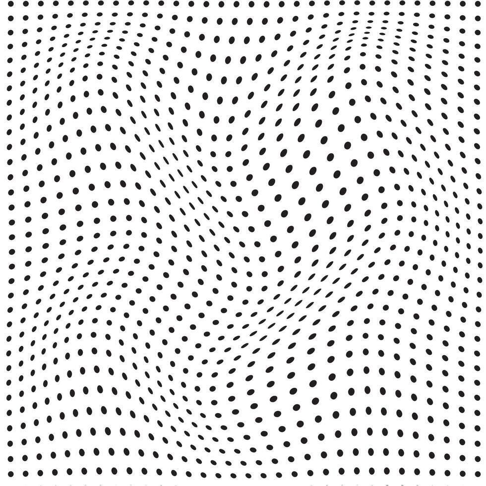 abstract black color small polka dot wavy distort pattern on white background vector