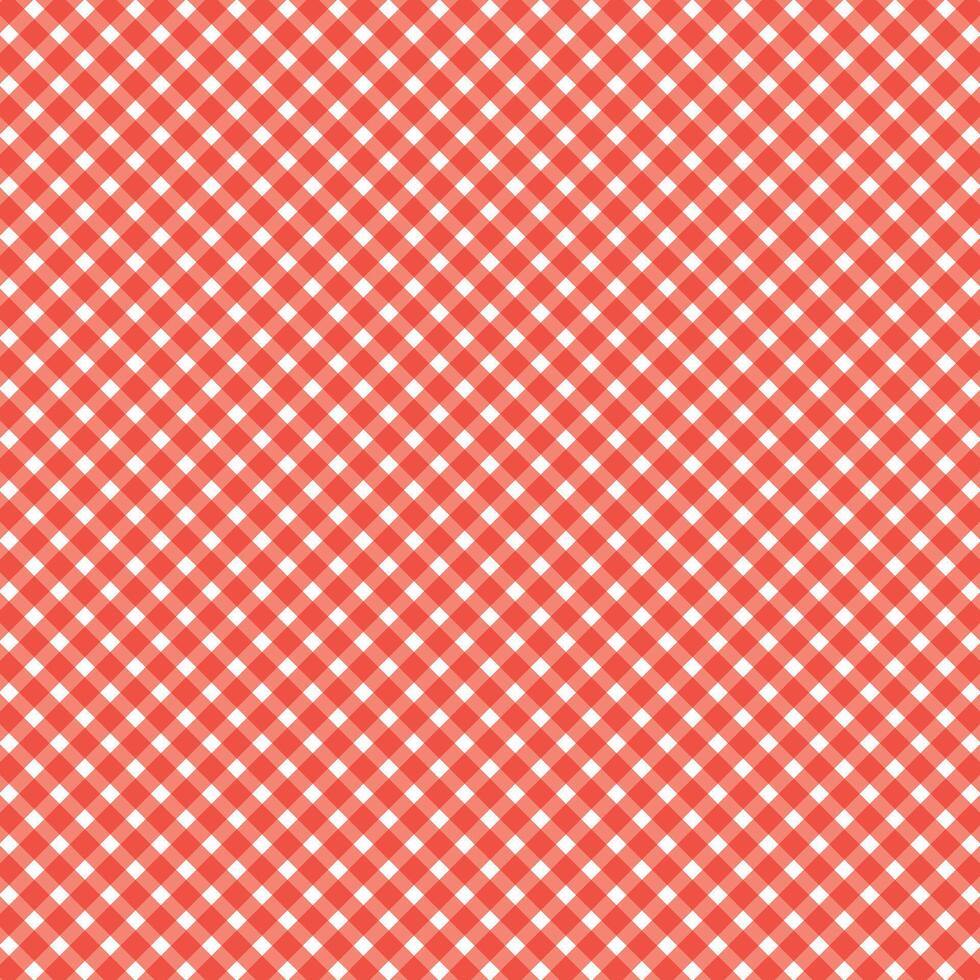simple abstract tomato orange color plaid check pattern on white background vector
