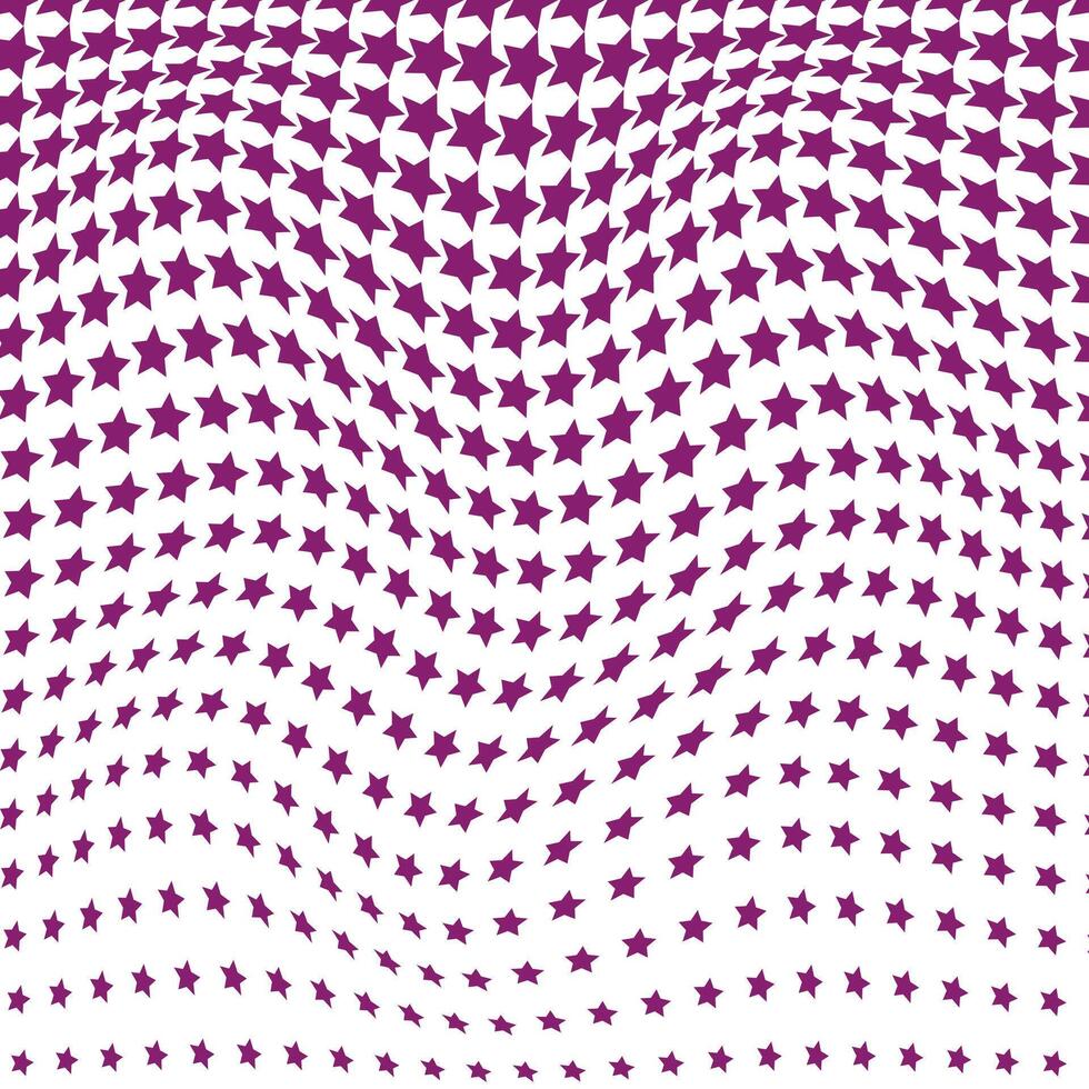 simple abstract plum color small star halftone wavy blend pattern vector
