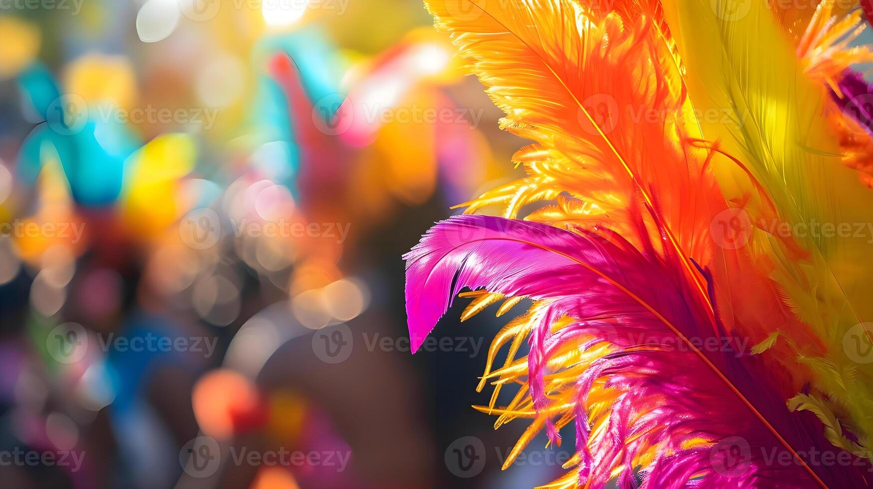AI generated a close up of a colorfully colored feather photo