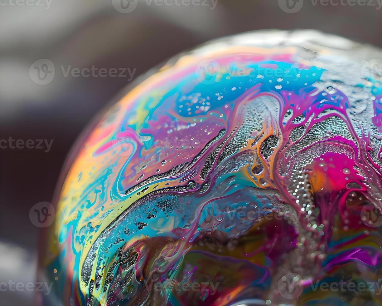 AI generated a close up of a colorful object with water droplets on it photo