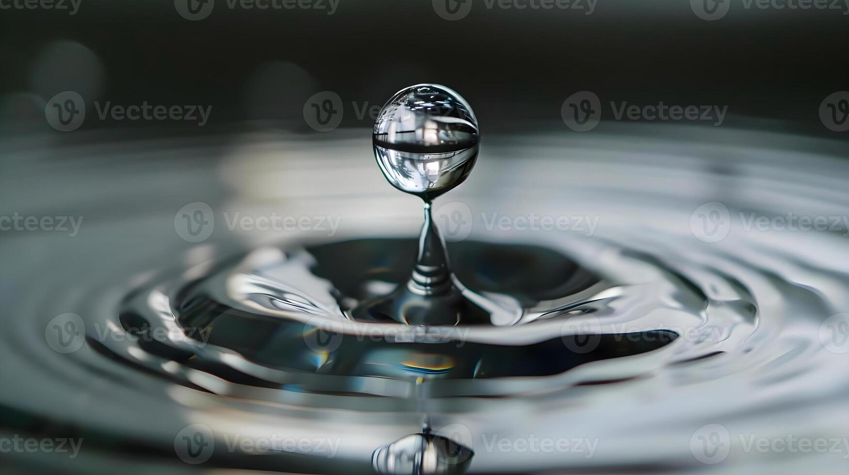 AI generated a drop of water that is in the water photo