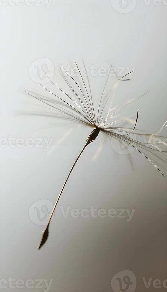 AI generated a dandelion is blowing in the wind photo