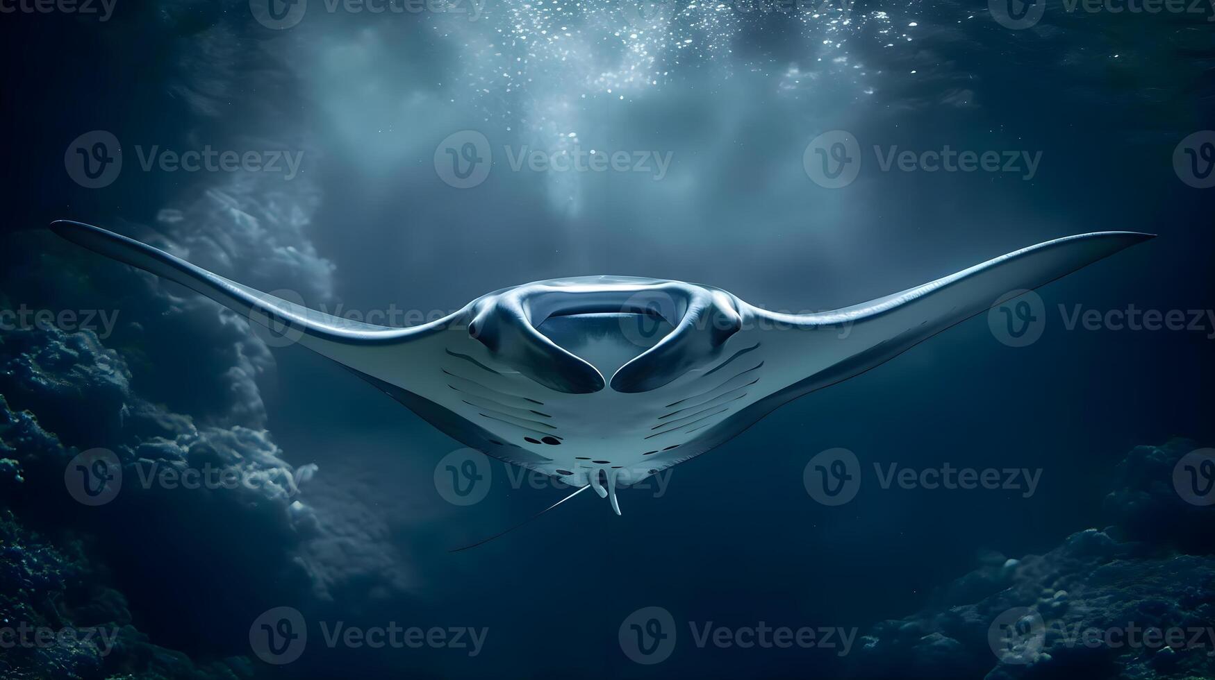 AI generated a manta ray swimming in the ocean photo