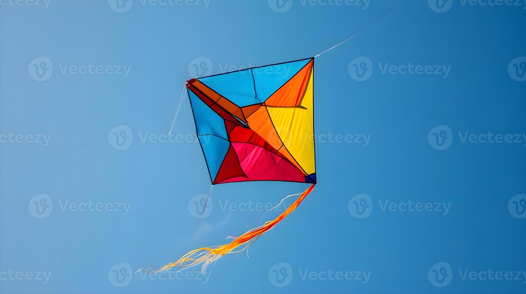 AI generated a colorful kite flying in a blue sky photo