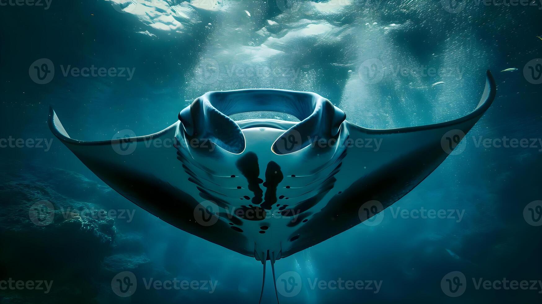 AI generated a manta ray swimming in the ocean photo