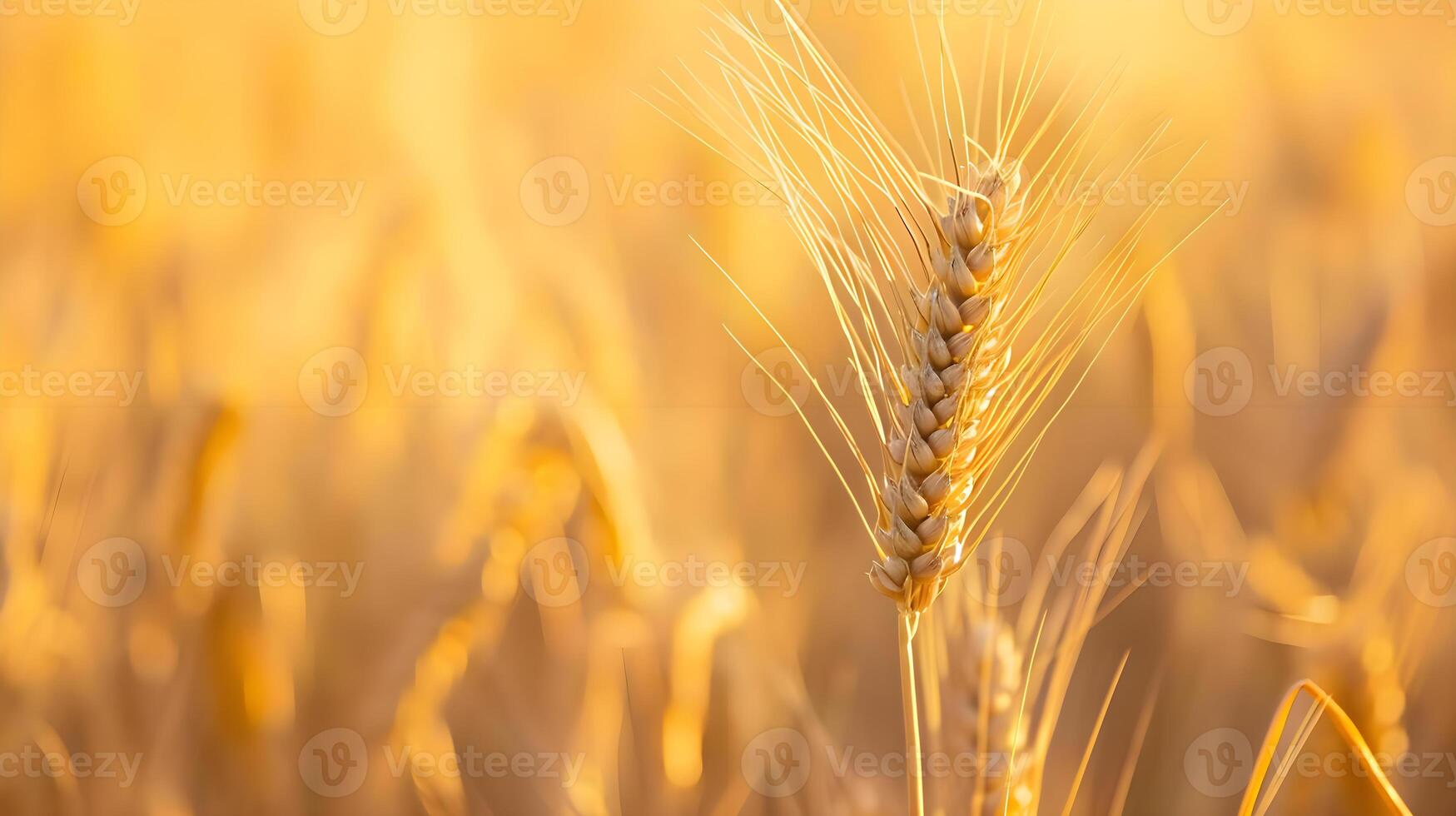 AI generated a close up of a wheat plant in a field photo