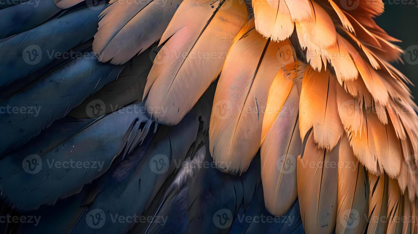 AI generated a close up of a colorful bird's feathers photo