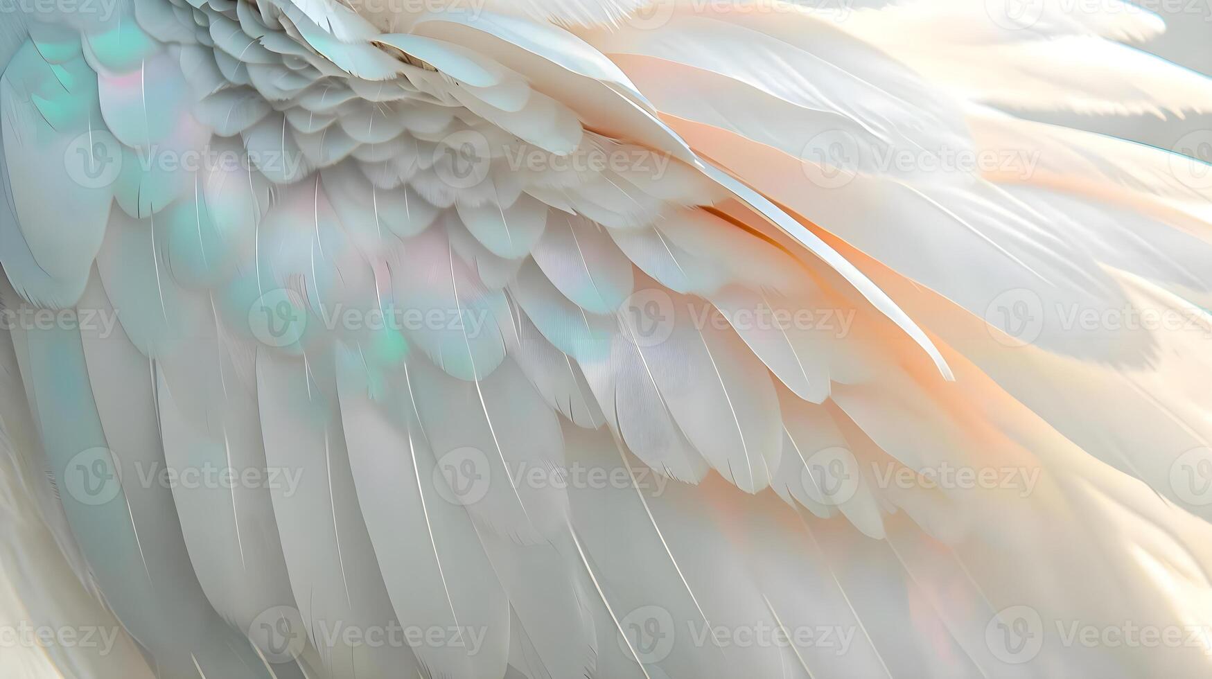 AI generated a close up of a white bird's feathers photo