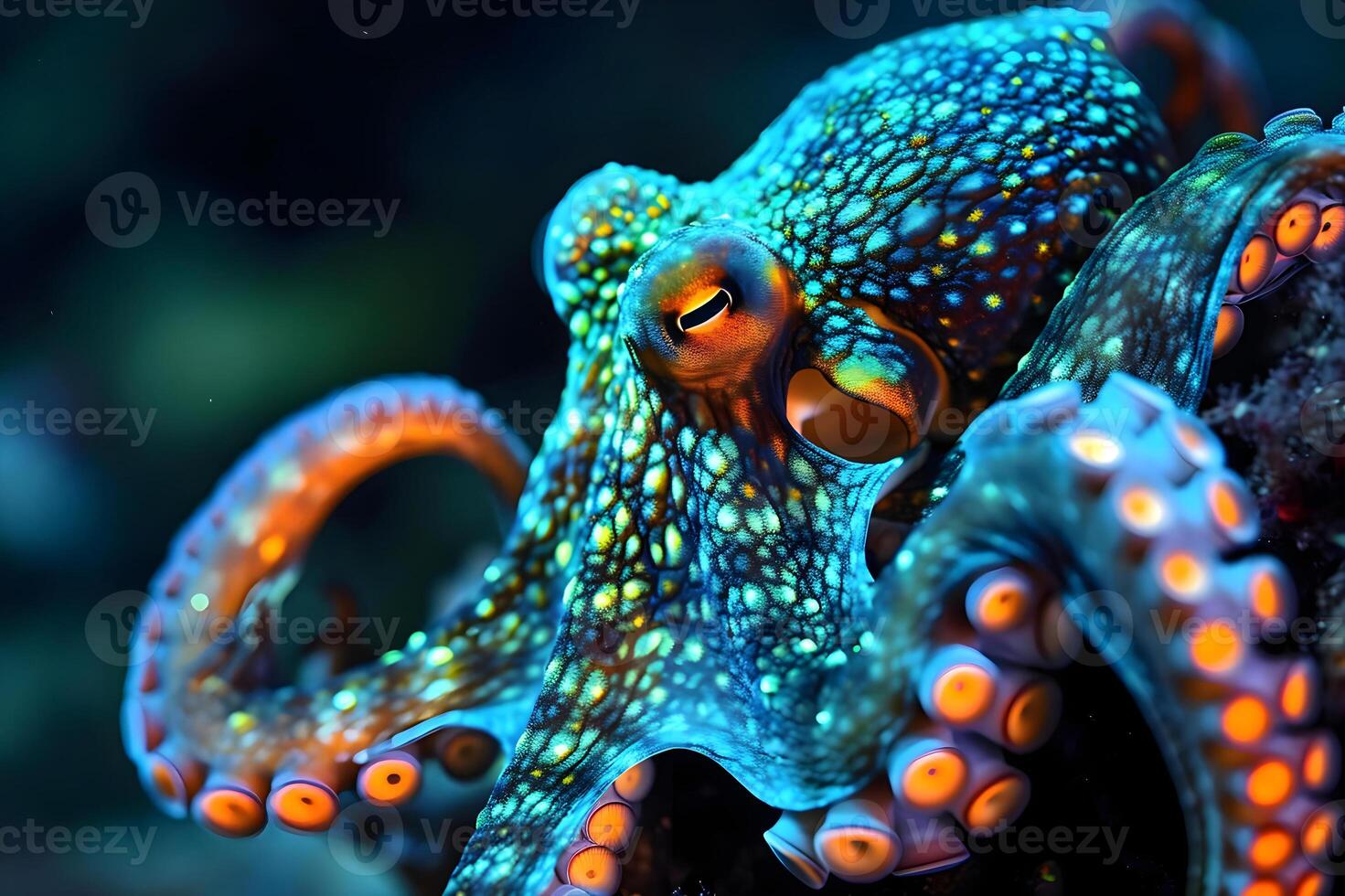 AI generated a close up of an octopus on a coral photo