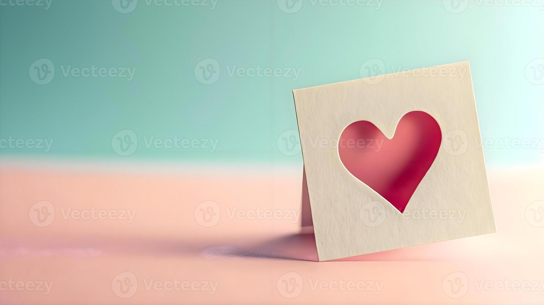 AI generated a card with a heart cut out of it photo