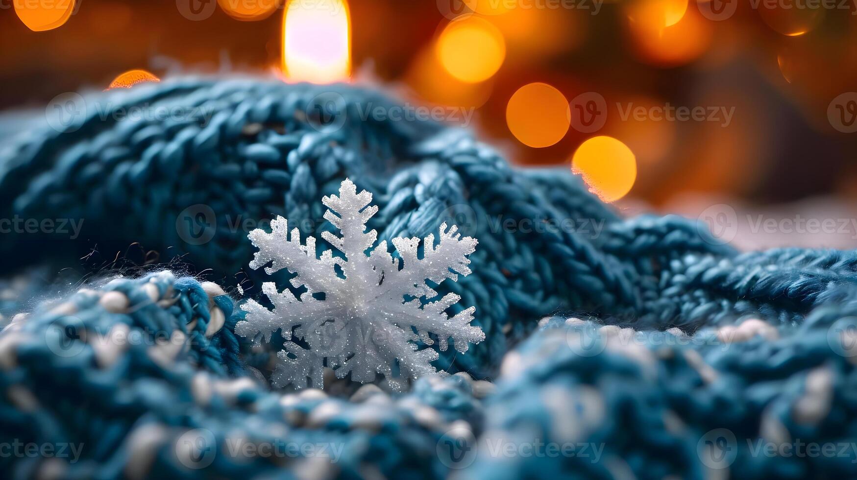 AI generated a close up of a snowflake on a blanket photo