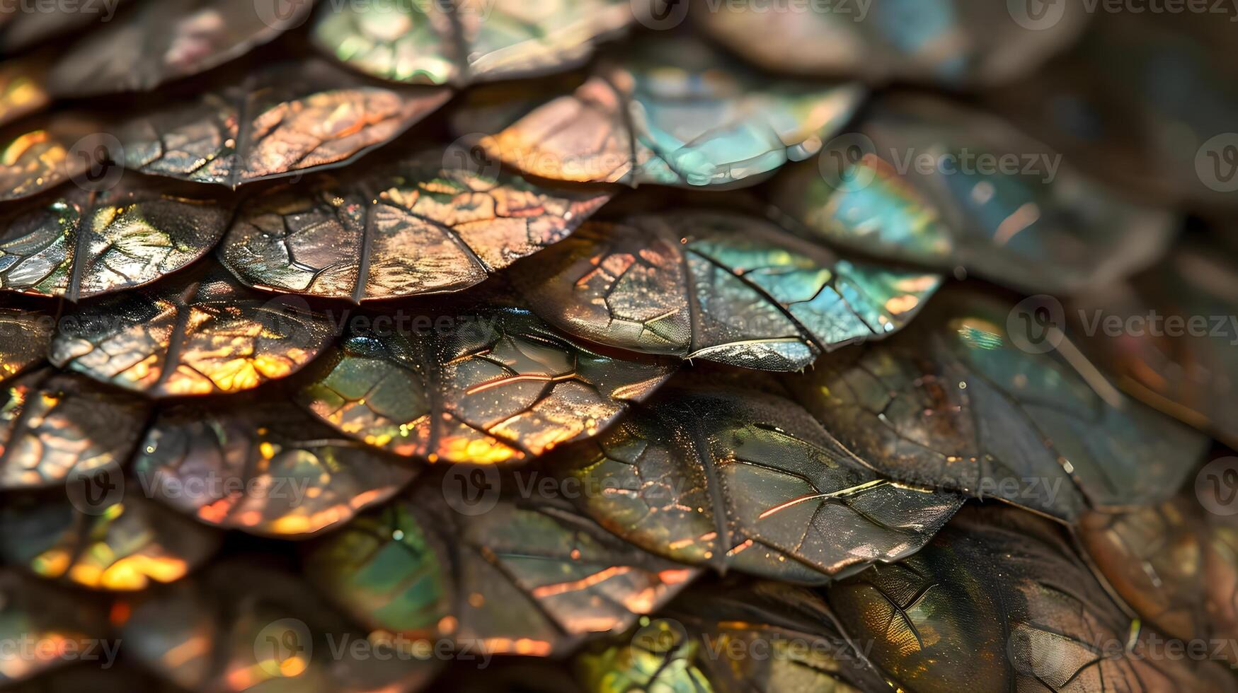 AI generated a close up of a green and gold snake skin photo