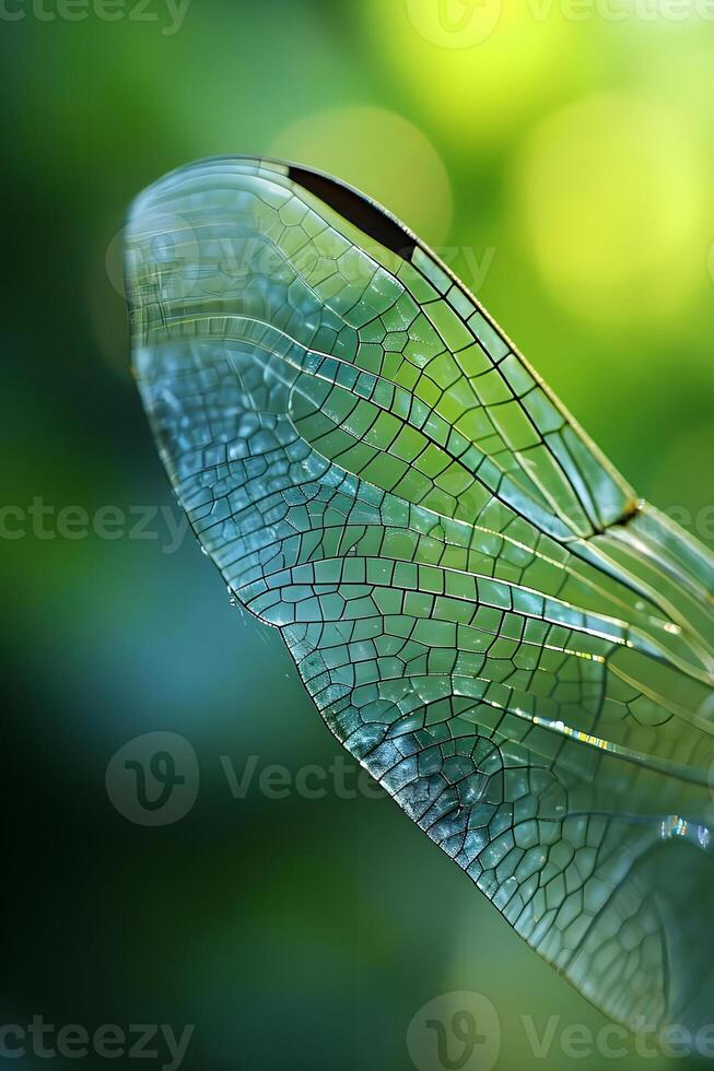 AI generated a close up of a dragonfly on a leaf photo