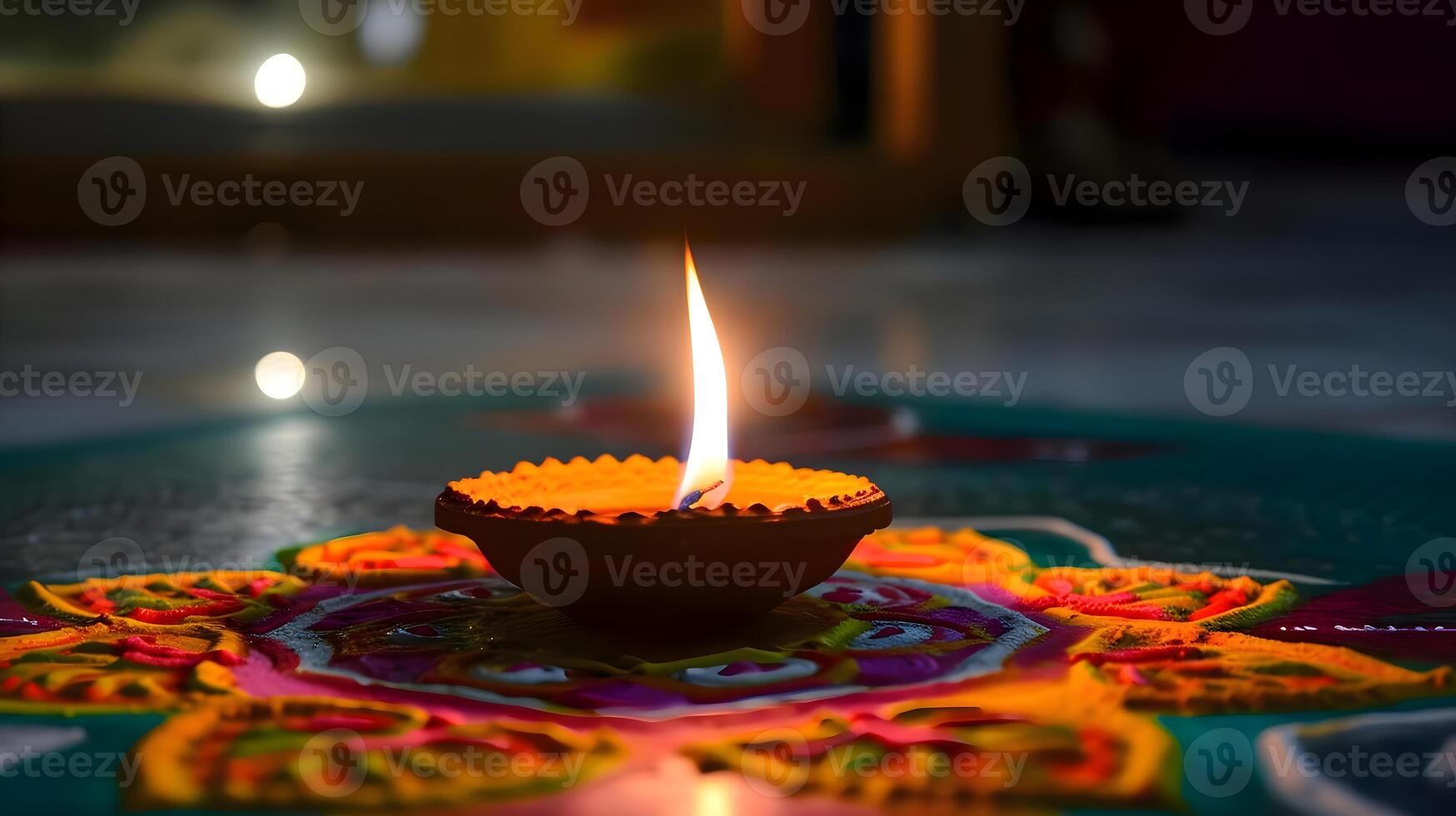 AI generated a lit candle sitting on top of a table photo