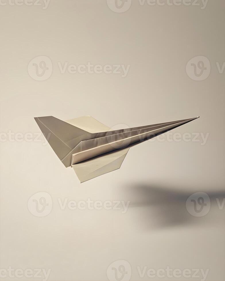 AI generated a paper airplane flying through the air photo