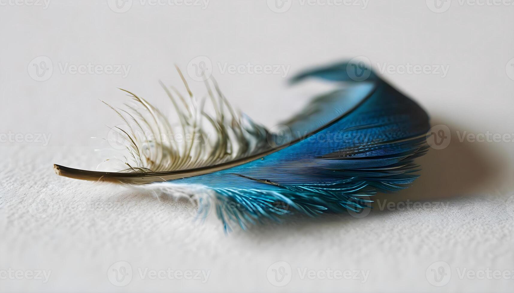 AI generated a close up of a feather on a white surface photo