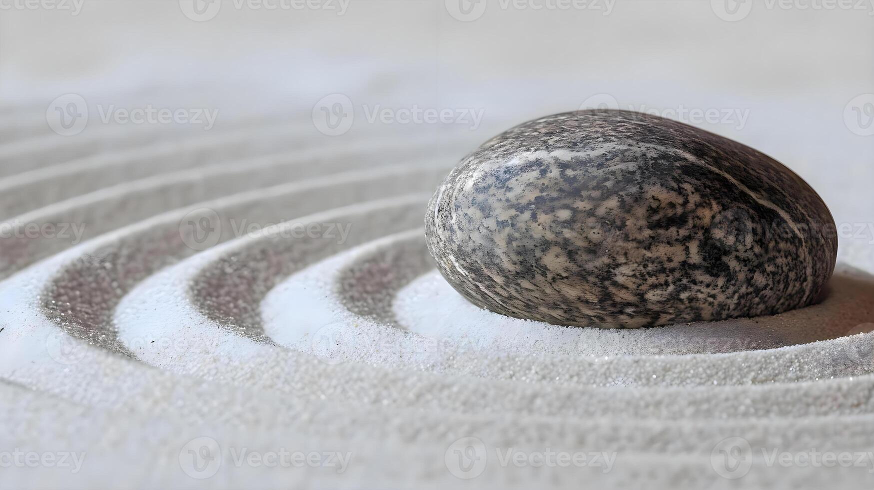 AI generated a rock sitting on top of a sandy area photo