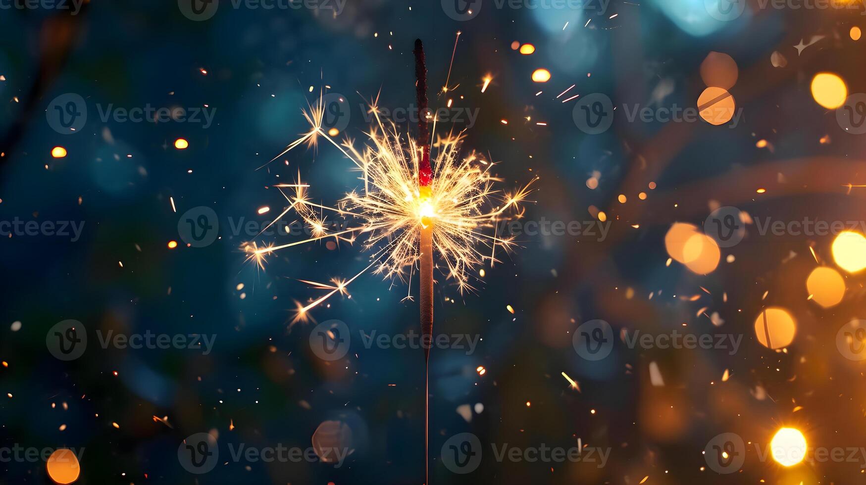 AI generated a close up of a sparkler on a stick photo