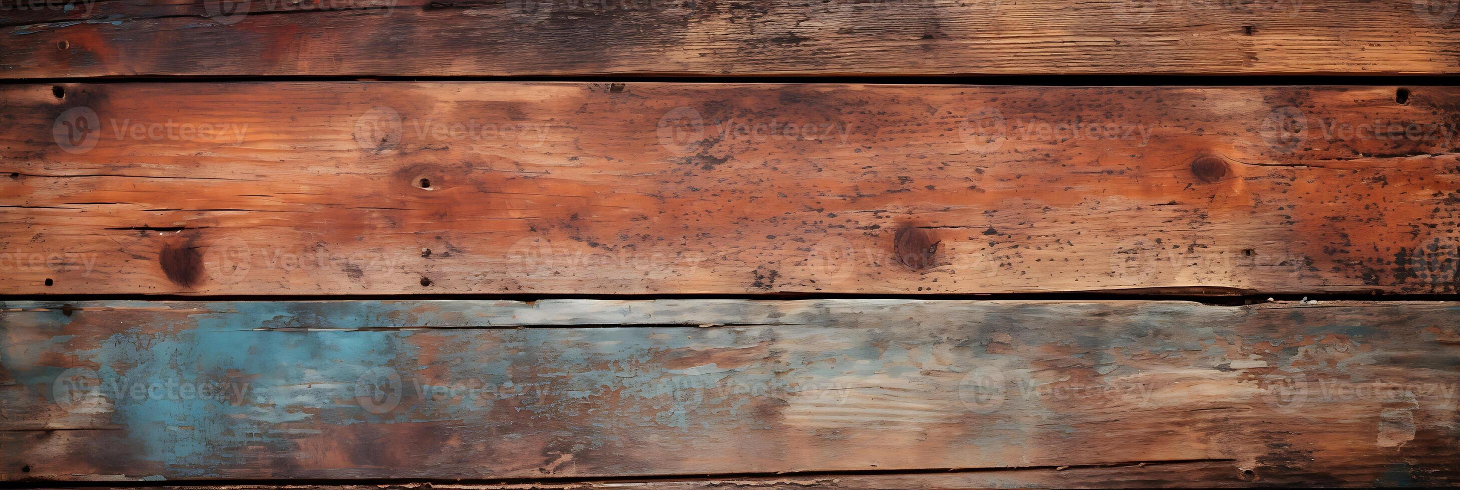 AI generated Old wooden background with grunge style photo