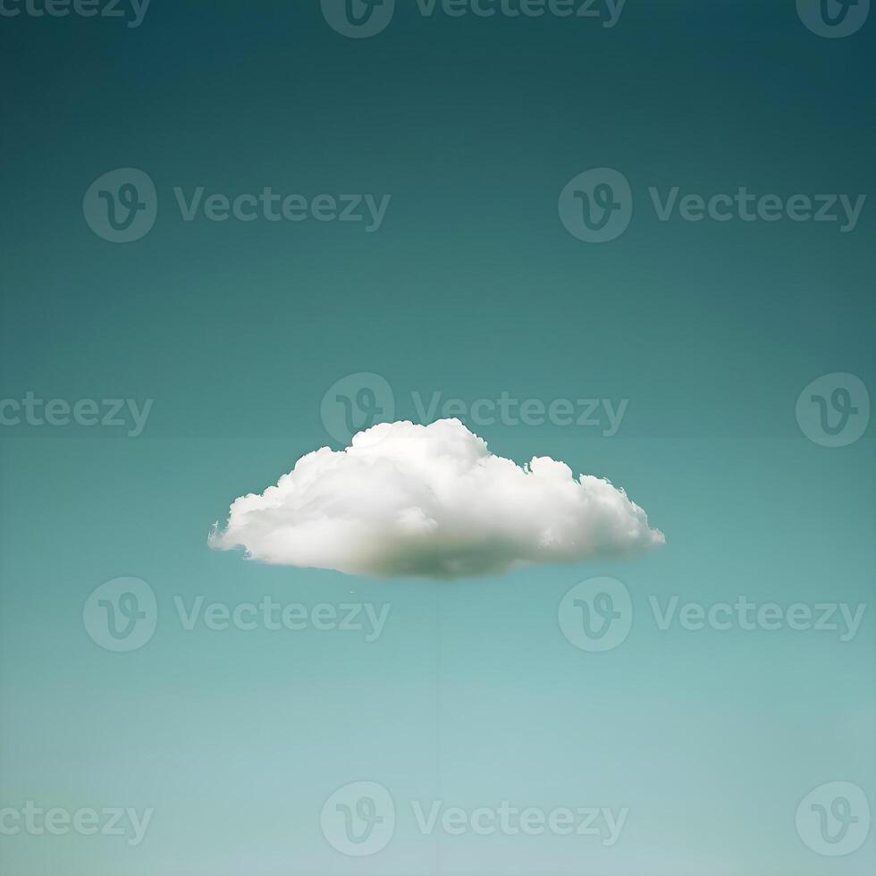 AI generated a single cloud floating in a blue sky photo