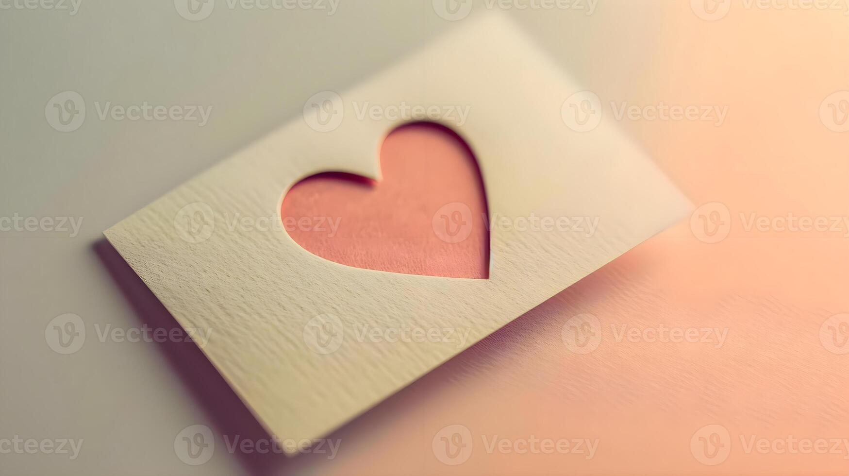 AI generated a piece of paper with a heart cut out of it photo