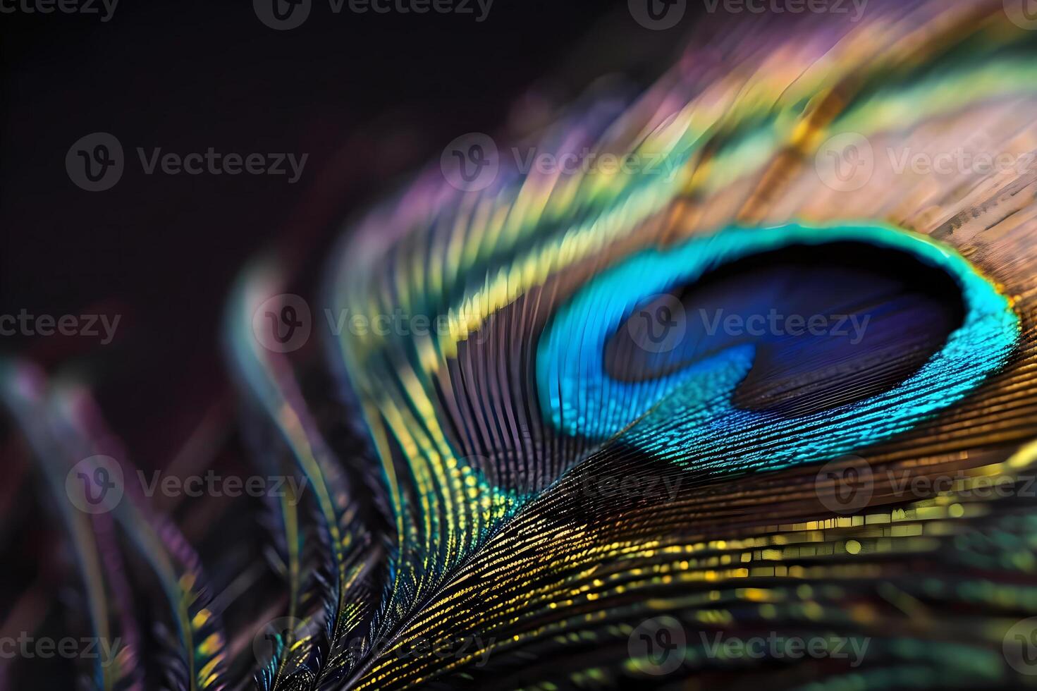 AI generated a close up of a peacock's feathers tail photo