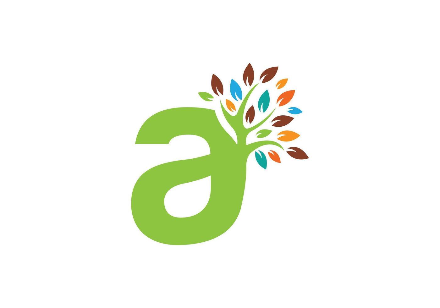 letter A and tree logo vector