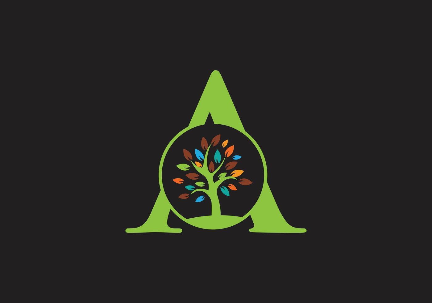Letter and tree logo design for your business vector