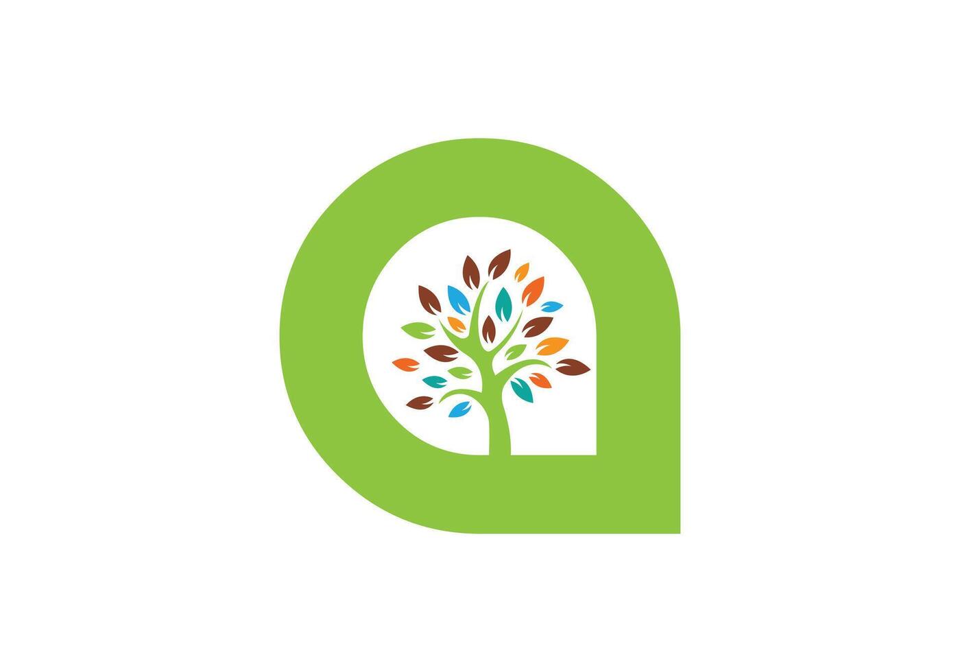 Letter and tree logo design for your business vector