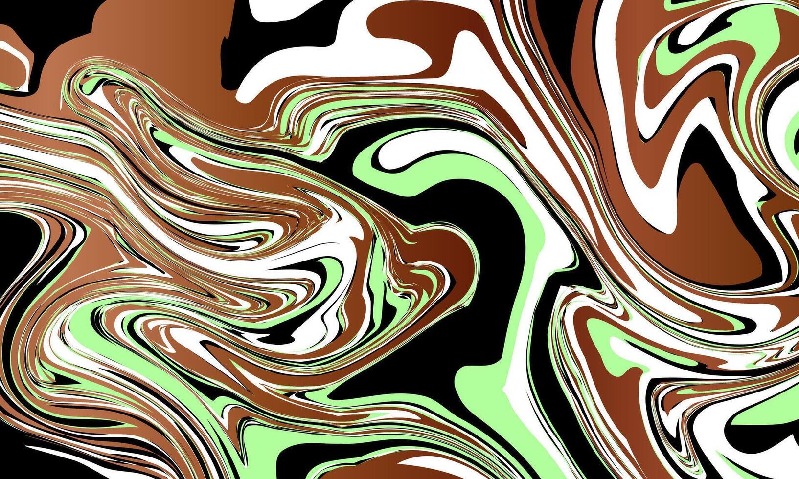 Liquid color background design. Fluid gradient shapes composition. brown green fluid. black background. vector