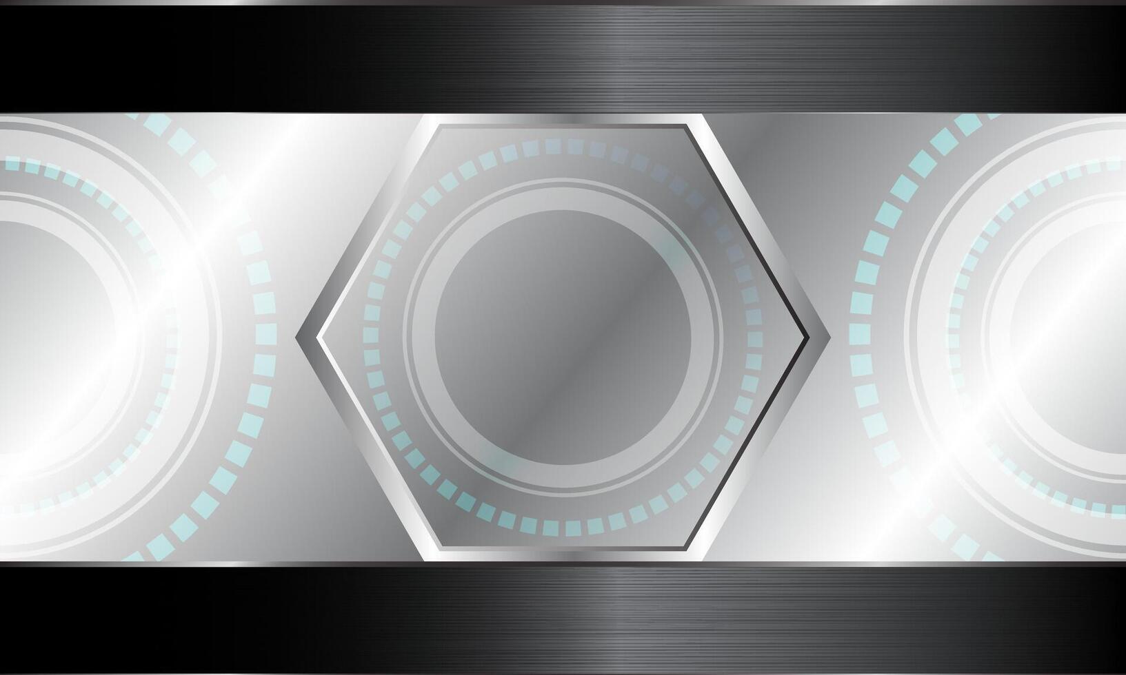 Abstract black and silver on dark steel. geometric style. blue circle. vector