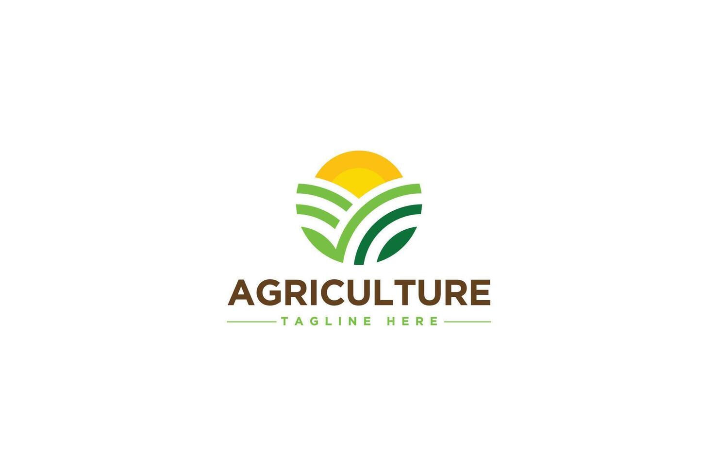 un excelente, creativo, súper minimalista agricultura logo diseño concepto para un ideal agricultor. vector