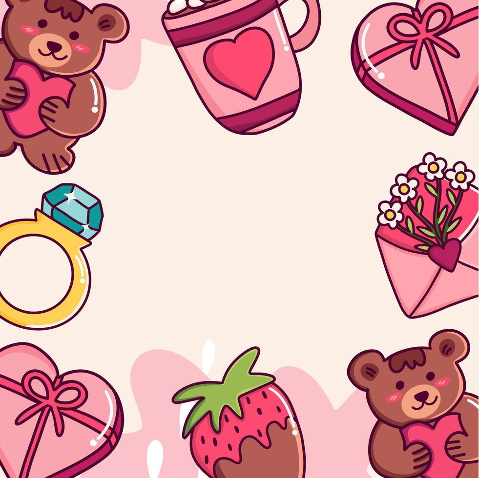 Hand-drawn Valentine's Day Background vector