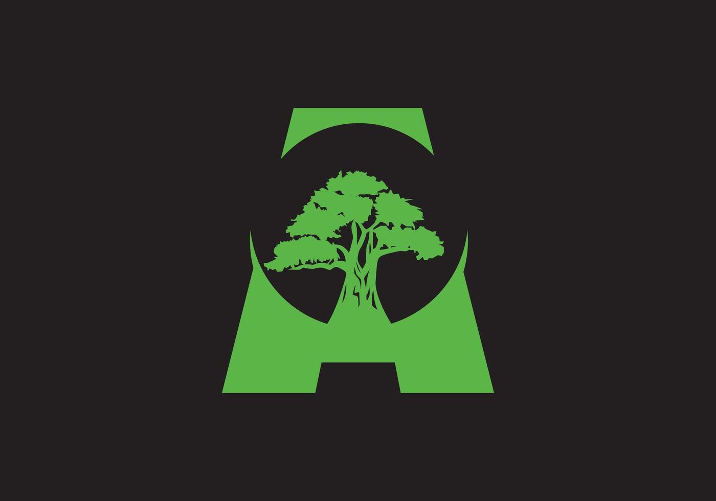 resumen un logo letra y árbol ramas con verde, negro, blanco. árbol letra diseño con minimalista creativo estilo. vector