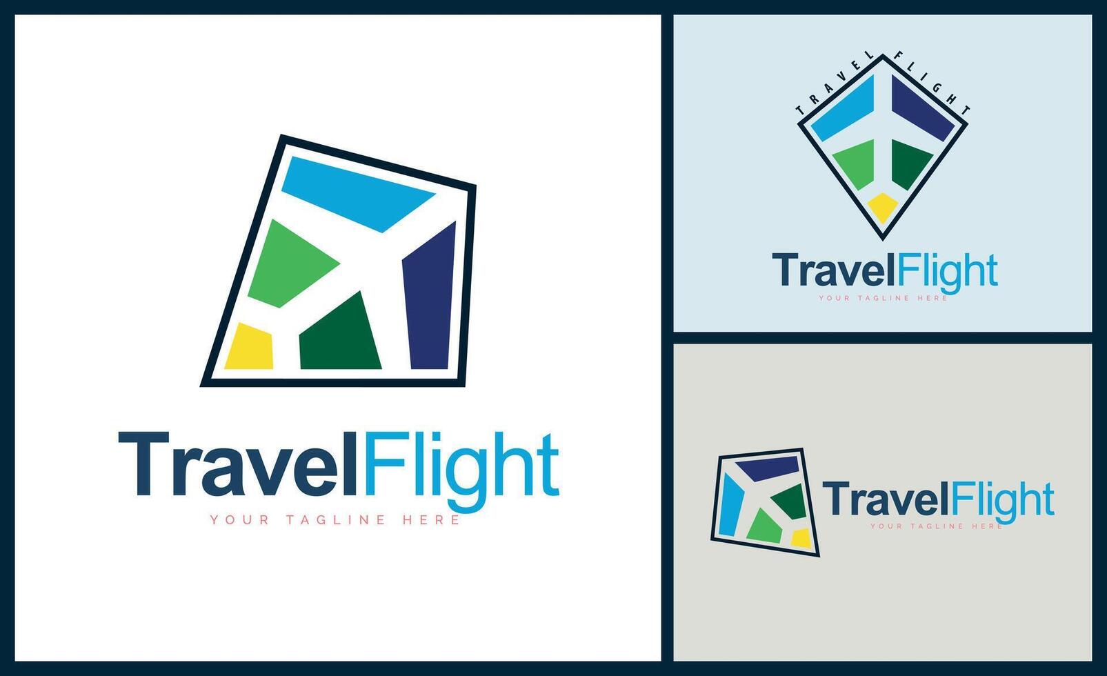 Kites plane Aviation travel flight logo design template for brand or company and other vector