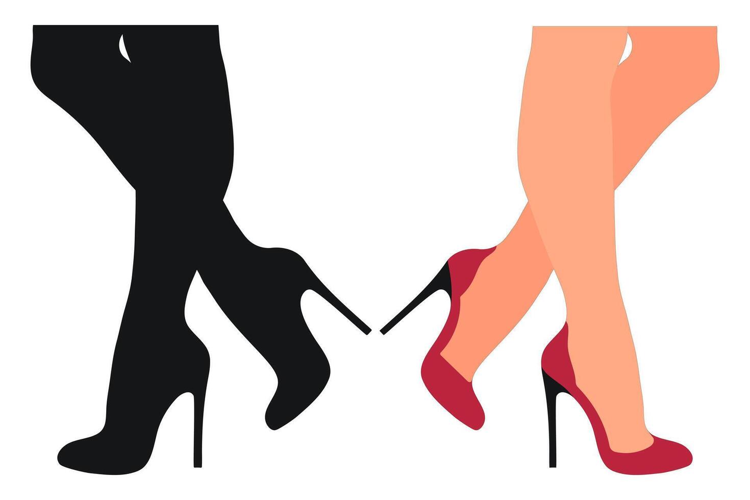 Sketchy image of the silhouette of womens shoes. Shoes stilettos, high heels vector