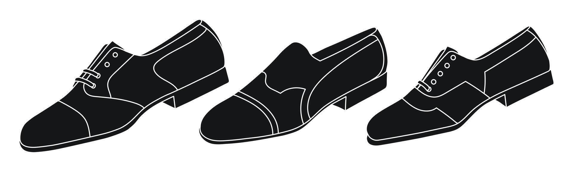 Sketch silhouette of mens low shoes, isolated vector
