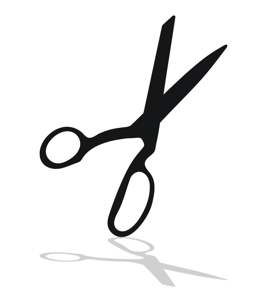 Black silhouette image of scissors. Stationery, pocket, kitchen, manicure, surgery, hairdressers, tailor, garden, household vector