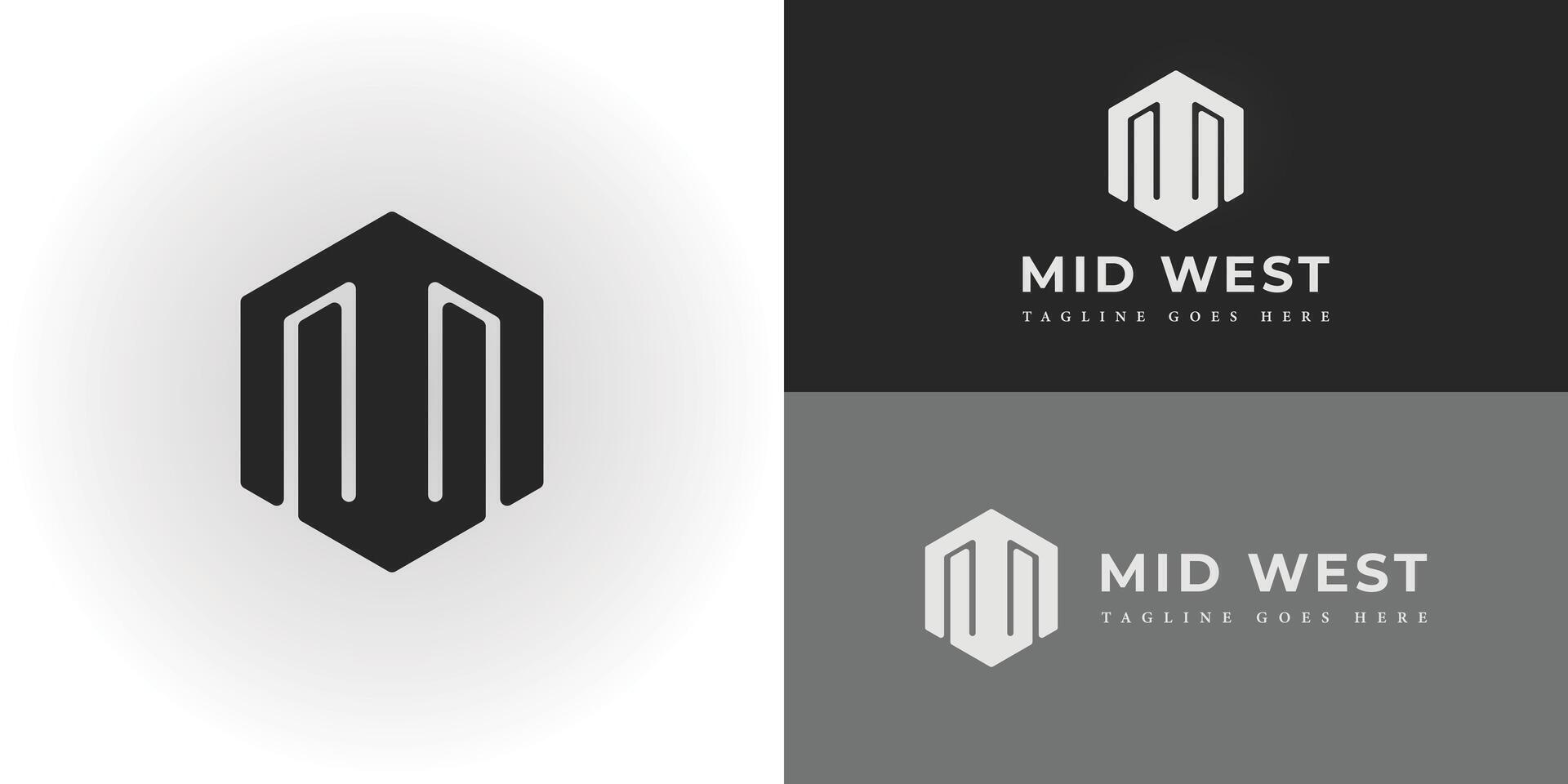 Abstract initial letter MW logo in black color isolated in black white background applied for e-commerce construction material logo also suitable for the brands or companies that have initial name WM vector